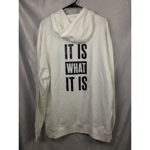 Chicyea Lightweight Hoodie Men's Large White NWOT "It is What It Is" - Picture 2 of 9